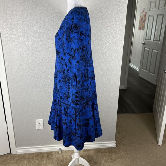 Vintage 80s Helga Wayne Kastning Size 14 Asian Inspired Drop Waist Shift Dress - Picture 3 of 8